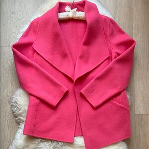 Talbots Bright Pink Open-Front Pea Coat